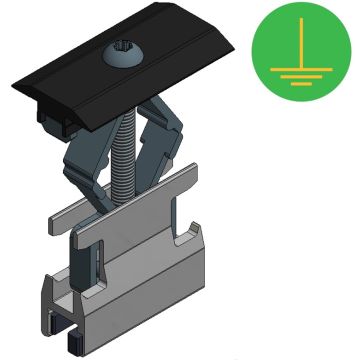 Alu. tussenklem alu profiel 28-40 - zwart