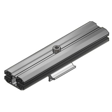 Alu. klem midden voor frameloze panelen L=200mm alu profiel