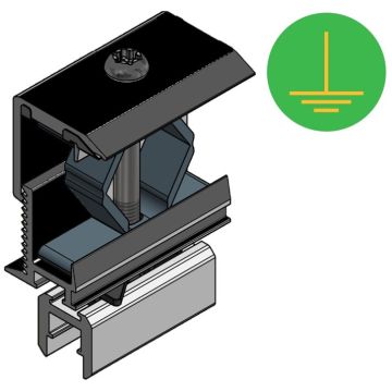 Alu eindklem alu profiel 28-40mm - zwart