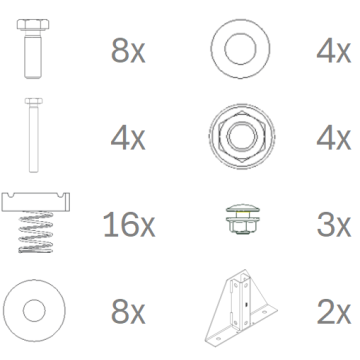 Montagemateriaal PV Inverter Shelter Double inc. Voeten